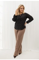 M27402 BLUZKA DONNA CZARNA W GROSZKI